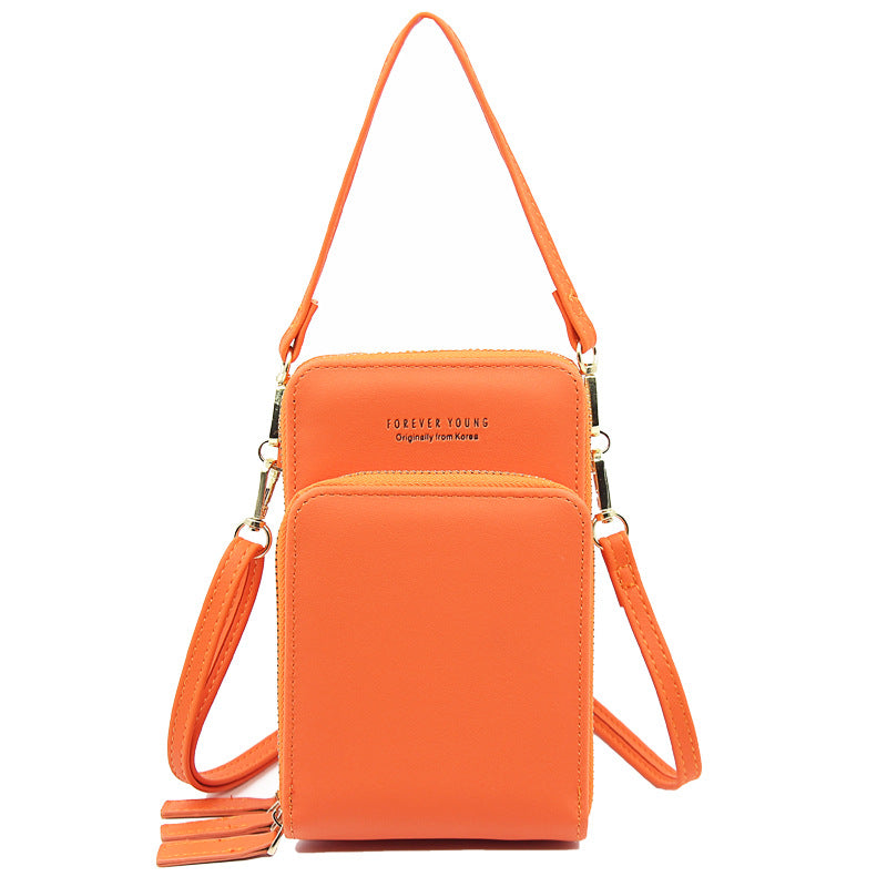 Wholesale PU Three-layer Zippered Single Shoulder Crossbody Bag